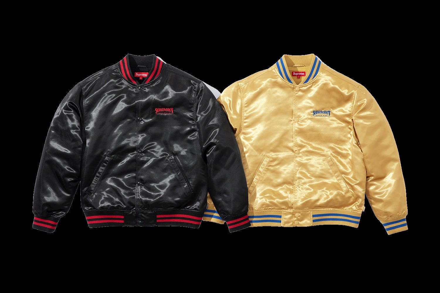 Supreme®/Thrasher® Satin Varsity Jacket view 5